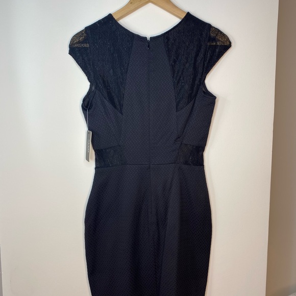 a-line little black dress with mesh and lace - Picture 2 of 4